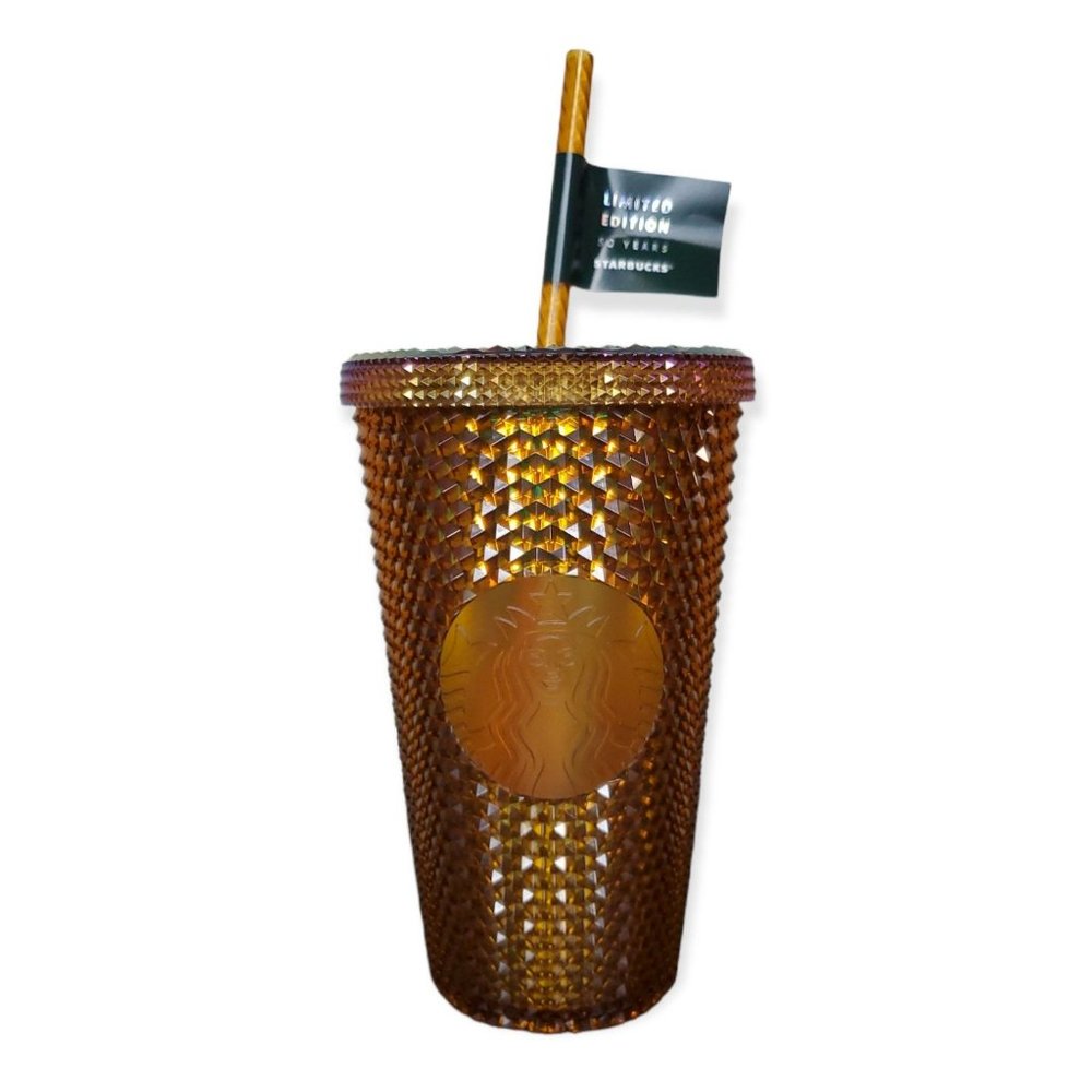 NWT Starbucks Gold 50 Year Anniversary Limited Edition Honeycomb Studded Tumbler